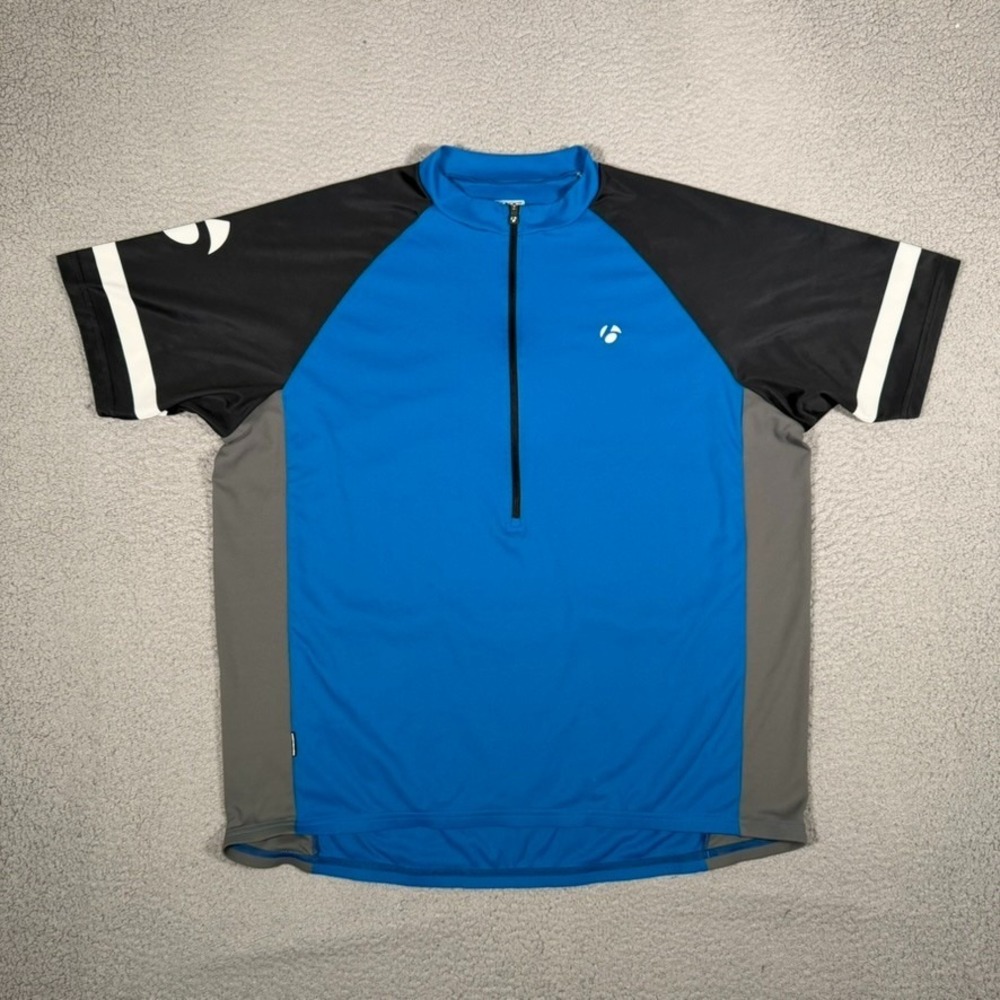 Bontrager Cycling Jersey Mens XL Blue 1/4 Zip MTB Downhill Stretch Logo Racing